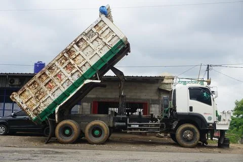 The process of loading and unloading a truck, Stock Photos