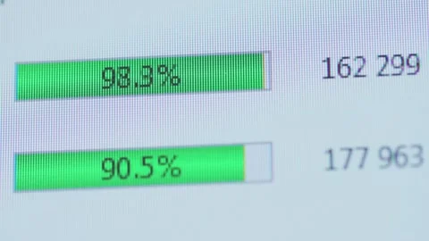 The process of loading data onto the server Video stock 287600705