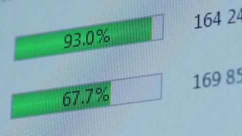 The process of loading data onto the server Stock Footage 287600751