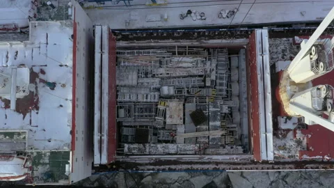 The process of loading a vessel. Stock Footage 155188937