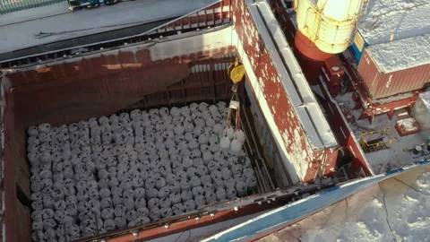 The process of loading a vessel. Stock Footage 155558954