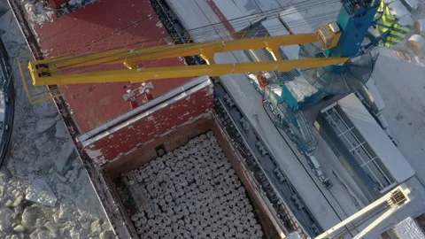 The process of loading a vessel. Stock Footage 155909013