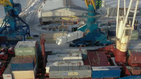 The process of loading a vessel. Stock Footage 156679664