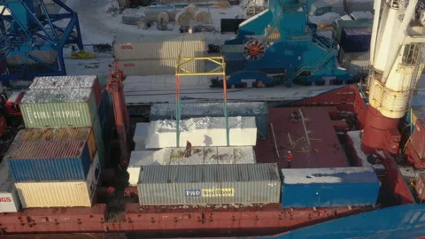 The process of loading a vessel. Stock Footage 156956467