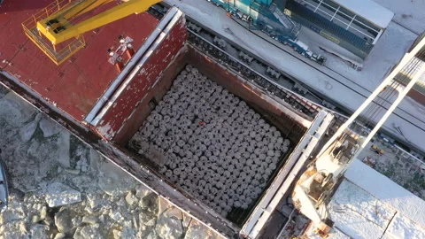 The process of loading a vessel. Stock Footage 156957620