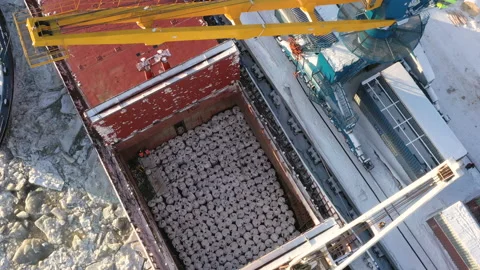 The process of loading a vessel. Stock Footage 157276644