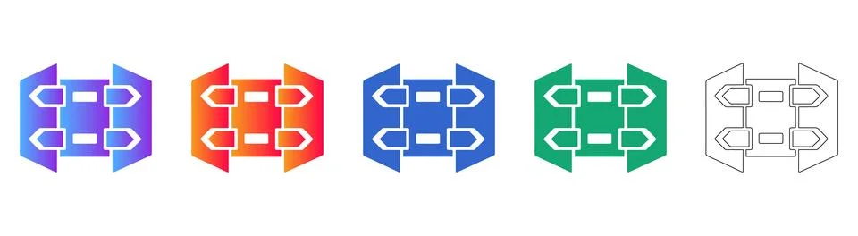 Process Logic Icons for Technical Layouts 스톡 일러스트