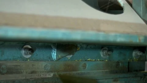 Process of machine cutting sheets of metal Video stock 157105496