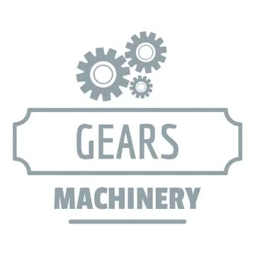 Process machinery logo, simple gray style Stock Illustration