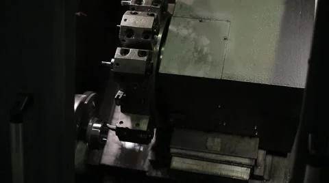 Process of machining a metal workpiece, horizontal milling machine, CNC Video stock 66048214