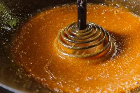 Process to make coconut sugar Stock Photos