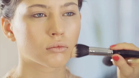 Process of a make up in the studio. Stock Footage 84590177