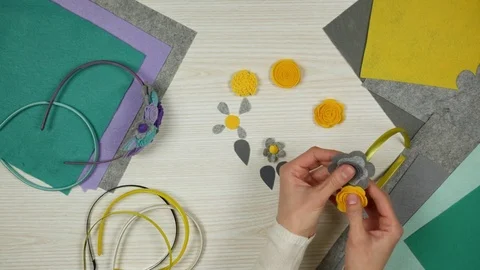 The process of making accessories for girls. Stock Footage 84816513