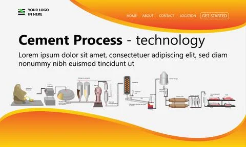 The process of making and processing materials into cement Stock Illustration