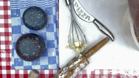Process of making and whisking dough. Girl makes the dough 스톡 동영상 135143197
