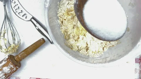 Process of making and whisking dough. Home cooking with care for relatives. Video stock 135143820