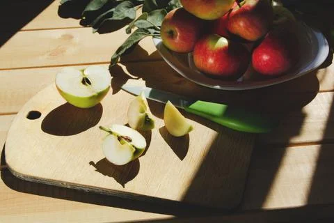 The process of making an apple drink Stock Photos