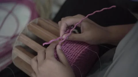 The process of making baskets from woven (6) Stock Footage 146765773