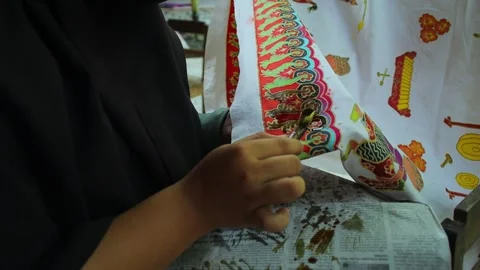 Process of Making Batik Stock Footage 240522210