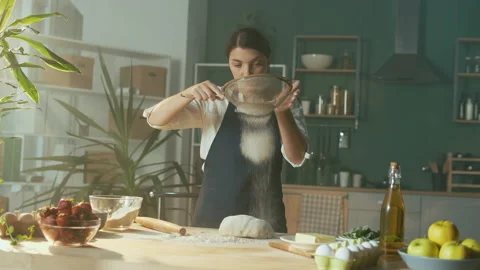 The Process of Making a Beautiful Dough. Homemade Cakes For a Pastry Shop. Stock Footage 162977880