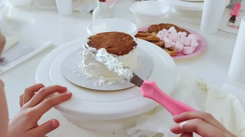 The process of making bento cake children hand. Children birthday party. 動画素材 273488501