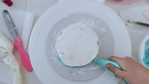 The process of making bento cake children hands. Children birthday party. Stock Footage 273493990