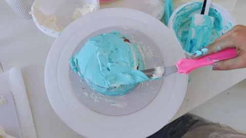 The process of making bento cake children hand. Children birthday party. Video stock 273501643