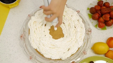 The process of making blueberry cake Stock Footage 115522965