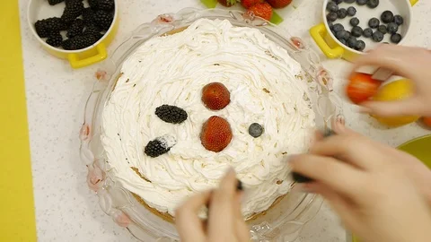 The process of making blueberry cake Stock Footage 115522968
