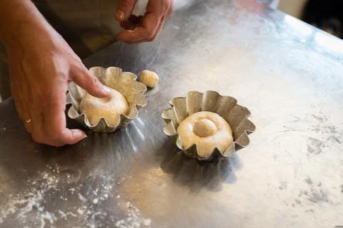 The process of making brioche in an artisan bakery Foto stock