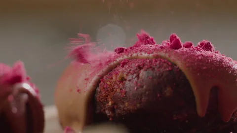 The process of making a cake. The pastry chef decorates the cake Stock Footage 168805621