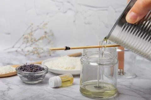 The process of making candles. Stock Photos