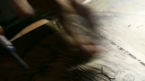 The process of making carving art Stock-Footage 329075926