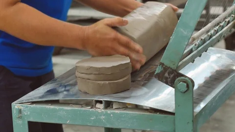 The Process of Making Ceramic by machine in ceramic factory Video stock 109271027