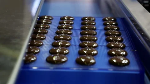 The process of making chocolate confectionery. Stock Footage 151214696