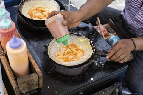 The process of making "cilung" a typical Sundanese street snack Stock Photos