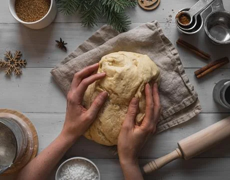 The process of making cinnamon rolls Stock Photos