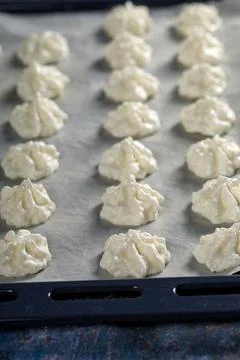 The process of making coconut cookies Fotos Stock