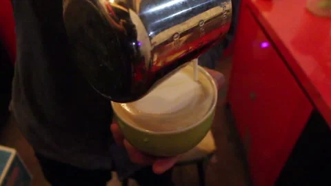 Process Of Making Coffee. Closeup Of Hand Holding A Portafilter Video Stock Footage 272477318