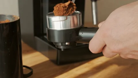 The process of making coffee, espresso in a coffee maker Stock Footage 150736071