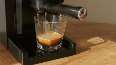 The process of making coffee, espresso in a coffee maker Stock Footage 150736083
