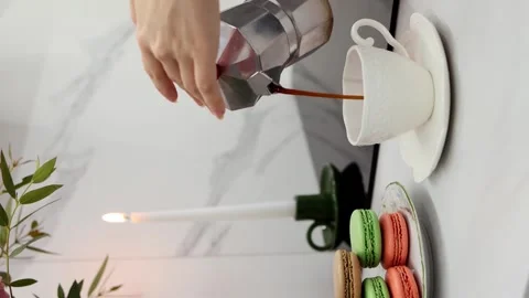 The process of making coffee at home Stock Footage 304609778