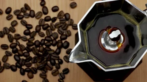 The process of making coffee in Italian moka pot. 스톡 동영상 150236206