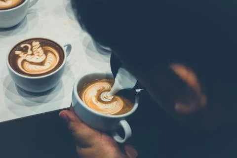 The process of making coffee Stock Photos