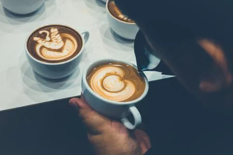 The process of making coffee Stock Photos