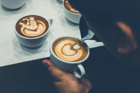 The process of making coffee Stock Photos