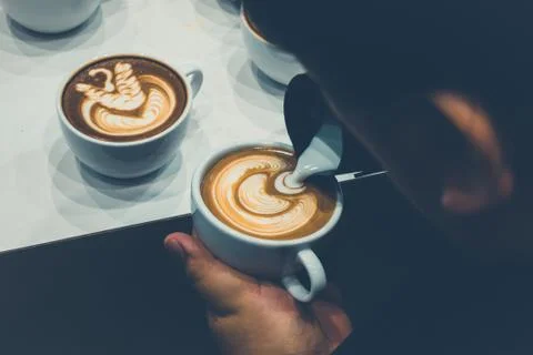 The process of making coffee Stock Photos