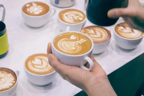 The process of making coffee Stock Photos
