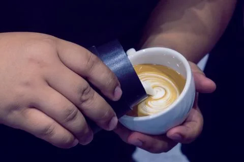 The process of making coffee Stock Photos