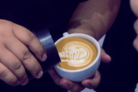 The process of making coffee Stock Photos